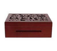 ULTECHNOVO Boîte à Musique à Manivelle DIY en Bois Sculpté Vintage 30 Notes, Coffret en Bois Rouge Classique, Kit D’Assemblage Créatif pour Décoration Intérieure et Présent Original