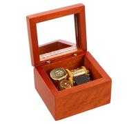 ULTECHNOVO Boîte à Musique en Bois Massif Rouge, Mécanique à Remontage Manuel, Mélodie Huit Tons “ ”, Décoration Bureau et Maison Vintage, Présent 1 Pièce