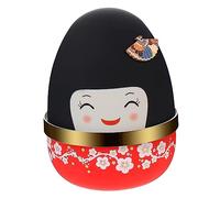 ULTECHNOVO Boîte à Musique Forme de Poupée Japonaise Décoration Artistique Mécanisme Rotatif Style Traditionnel pour Maison Bureau Rose