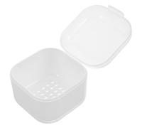 ULTECHNOVO Boîte de Nettoyage en Plastique pour Outils de Manucure Réutilisables, Bac de Trempage Multifonction pour Embouts de Ponceuse à Ongles, Plateau Filtrant Portable Blanc, Usage