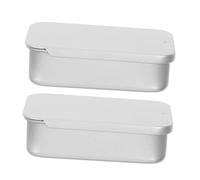 ULTECHNOVO Boîte de Rangement en Fer-Blanc avec Couvercle Coulissant Petite Boîte Rectangulaire 60x43x17mm Lot de 2 Multifonction Compacte et Portable pour Bureau et Voyage