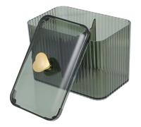 ULTECHNOVO Boîte De Rangement pour Disques De Démaquillage Et Maquillage Organisateur De Vanité Boîte De Rangement Portable pour Salle De Bain (Transparent Vert)