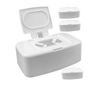 ULTECHNOVO Boîte de Rangement pour Lingettes Humides 4Pcs Conteneur Rechargeable Plastique Design Minimaliste pour Salon et Chambre d'Garçon et Distributeur Pratique