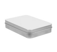 ULTECHNOVO Boîte Rangement Métal Rectangulaire avec Couvercle Intégré Boîte pour Bonbons et Cadeaux Contenant et Étanche Style Minimaliste Argenté Large
