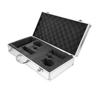 ULTECHNOVO Boîtier de Microphone sans Fil en Alliage D’aluminium, Étui Rigide Portable pour 2 Micros, Version Allongée Blanche, Rembourrage, Mallette Légère pour Transport et Rangement