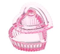 ULTECHNOVO Bol à Dappen en Verre Rose de Cœur avec Couvercle, Outil Multifonction pour Manucure et Nail Art, Design Élégant et Esthétique Japonaise