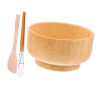 ULTECHNOVO Bol à Masque Diy Bois 3 Pièces Kit Spatule, Couteau Et Pinceau, Usage Professionnel Et Maison, Outil Mélange Masque Visage Salon De Beauté
