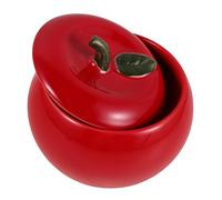 ULTECHNOVO Bol Céramique avec Couvercle Forme de Pomme Bol à Soupe Mignon Multifonction pour Dessert Snack et Cuisson Vapeur pour Usage Quotidien