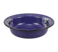 ULTECHNOVO Bol en Émail Bleu Blanc à Pois 22 Cm - Bol Polyvalent pour Soupe, Fruits et Pâte - Bassine de Service Résistante et Facile à Nettoyer Cuisine et Lavage Ménager