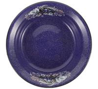 ULTECHNOVO Bol en Émail Bleu et Blanc à Pois Bol Multifonction 22 Cm Saladier et Bassine à Usage Familial pour Soupe Pétrissage Fruits Solide et Facile à Nettoyer