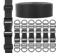 ULTECHNOVO Boucles Réglables en Plastique et Sangles en Nylon 31 Pièces pour Sacoches et Ceintures, Kit Multifonction pour Accessoires de Couture, Anneaux, Clips à Dégagement Rapide, Usage