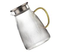 ULTECHNOVO Bouilloire en Verre Résistant Chaleur Couvercle à Double Fonction et Poignée Ergonomique, Grosse Capacité pour Eau Froide