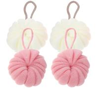 ULTECHNOVO Boule de Bain en Pe 4pcs Corps Mousse Riche, Éponge de Exfoliante Douce Nettoyage Peau Propre