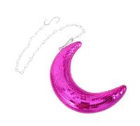 ULTECHNOVO Boule Disco à Facettes Décorative Suspendue, Boule Disco Décorative Lune, Verre Incrusté, Pourpre, Installation Facile, Décorations de Noël, Mariages