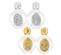 ULTECHNOVO Bouteilles en Verre 4 Pièces pour Eau Bénite et Huiles Essentielles, Rechargeables, Décorées pour Présents d'Invités de Mariage Style Aléatoire