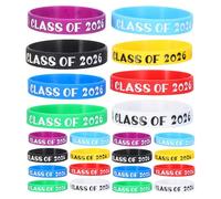 ULTECHNOVO Bracelets en Silicone Légers et Faciles à Distribuer pour Remise de Diplôme, Design Unique Class Of 2026 Lot de 24 pour Fête de Fin D'études