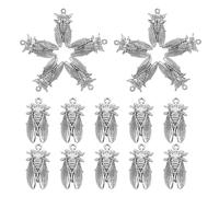 ULTECHNOVO Breloques Insectes Vintage en Alliage Argenté Vieilli 20 Pièces Pendentifs Cigales Décoratifs pour Création de Bijoux DIY Colliers et Bracelets Personnalisés Accessoires