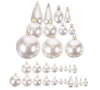 ULTECHNOVO Breloques Pendentifs Perles pour Fabrication de Bijoux Femme 30 Pièces Blanches Nacrées DIY Création Bijoux Fête Anniversaire Noël