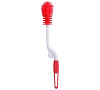 ULTECHNOVO Brosse Biberon Silicone Ultra Douce Rotative Séchage Rapide Manche Remplaçable Outil Multifonction pour Nettoyage Bouteilles Tétines et Accessoires Rouge
