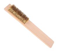 ULTECHNOVO Brosse de Nettoyage pour Planche de Ski 8 Rangs en Cuivre Manche en Bois, Balai de Snowboard pour Dissoudre la Cire, Brosse Abrasive Portable pour Entretien de Skis