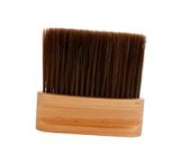 ULTECHNOVO Brosse de Nettoyage pour Salon de Coiffure Manche Bois Naturel Plumeau de Coiffure Professionnel pour Nuque et Contour Oreilles Après Coupe