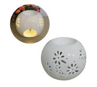ULTECHNOVO Brûleur de Parfum en Céramique Blanc Aromathérapie Éclairage, Forme Simple Élégante, Diffuseur D'huile Essentielle pour Décoration Zen Maison