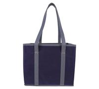 ULTECHNOVO Cabas de Courses Réutilisable en Tissu Bleu Foncé, Grand Format à Poignées, Paquet Fourre-Tout Pliable et Robuste, Forme Rectangulaire pour Tenir Debout, pour Courses, Travail