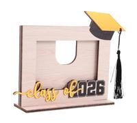 ULTECHNOVO Cadre Photo de Remise de Diplôme Cadre Souvenir de Remise de Diplôme en Bois Beige Base Stable Affichage Polyvalent Présent pour Diplômés du Collège Lycée