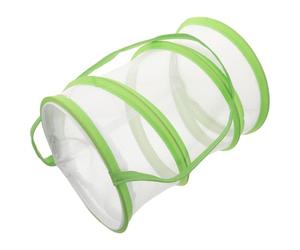 ULTECHNOVO Cage en Maille Cylindrique, Polyester, Fermeture Éclair, Vert | Maille Fine, Fond Plat Renforcé, Stabilité sur Bureau, Visibilité Accrue, pour Cours et Études Terrain