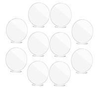 ULTECHNOVO Cartes de Table en Acrylique Transparent Rond Lot de 10 Base Carrée, Réutilisables pour Mariage, Réception et Dîner, Personnalisables et Faciles à Écrire