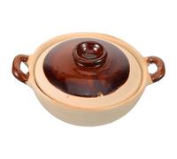 ULTECHNOVO Casserole Argile pour Cuisson Ragoût Pot de Cuisson Résistant Haute Température avec Double Poignée Casserole Antiadhésive pour Cuisine Maison