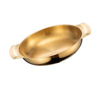 ULTECHNOVO Casserole Coréenne Acier Inoxydable Poêle Double Poignée Antidérapante Résistante Chaleur Multi Usage pour Cuisine Maison et Restaurant