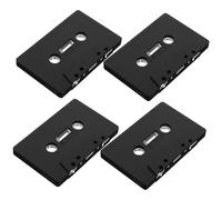 ULTECHNOVO Cassettes Audio Artisanales Accessoires DIY pour Décoration Murale Vintage Ensemble de 4 Noires en Plastique pour Travaux Manuels et Bureau
