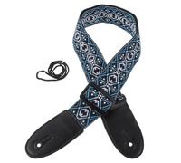 ULTECHNOVO Ceinture de Ukulélé Ajustable en Cuir Véritable Design Ethnique, Confortable et Douce, Accessoire pour Jouer en Toute Liberté