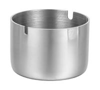 ULTECHNOVO Cendrier en Acier Inoxydable Argenté 8,1 Cm Encoche Anti-Vent, Cendrier Extérieur pour Terrasse Résistant aux Chutes, Plateau à Cigares Minimaliste, Nettoyage Facile, pour Balcon