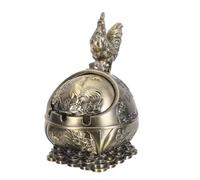 ULTECHNOVO Cendrier Sphérique Vintage en Alliage de Zinc avec Couvercle Coupe-Vent Design Relief 12 Signes du Zodiaque Cendrier Décoratif Compact pour Intérieur et Terrasse Présent