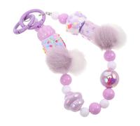 ULTECHNOVO Chaînette pour Téléphone Portable en Perles Peintes la Main Breloque Peluche, Corde Suspendre Pratique pour Décoration D’Étui et Accessoires Mobiles