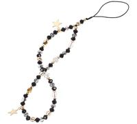 ULTECHNOVO Chaînette Téléphone Portable Perlée Pendentif Cinq Étoiles Antidérapant Dragonne Décorative Lanière pour Téléphone Portable Femme