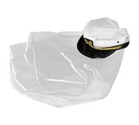 ULTECHNOVO Chapeau de Marin de Mariée Blanc avec Voile en Tissu, Élégant et Simple, Accessoire pour Mariage et Fête de Mariage Plage