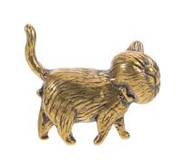 ULTECHNOVO Charmante Statuette de Chat Amulette en Laiton Mini Figurine pour Décoration Bureau et Table à Thé Gongfu Ornement Chat Japonerie Fortune Petit Modèle Animal Décoratif