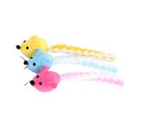 ULTECHNOVO Chat Intérieur Peluche Souris 3 Pièces Herbe à Chat Parfumée pour Changer Comportement de Morsure et Divertir Couleur Aléatoire