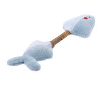 ULTECHNOVO Chaton en Peluche Blanc Bâtonnet Silvervine pour Exercice et Nettoyage des Dents, Forme d'animal pour Passer du Temps Votre Chat