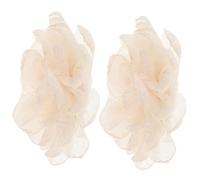 ULTECHNOVO Clips à Chaussures Décoratifs en Tulle Beige Fleurs de Camélia Détachables, Design Élégant pour Événements en Soirée et Occasions Formelles