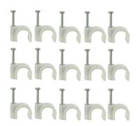 ULTECHNOVO Clips de Câble Ronds pour Fixation de Câbles Électriques en Plastique Blanc 300 Pièces Résistants aux Chocs et Gestion sur Bois ou Ciment