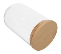 ULTECHNOVO Cloche Verre Transparente pour Micro-Paysage avec Base Bambou Étanche Protection Antidérapante pour Plantes Hydroponiques Décor Écologique pour Bureau et Maison