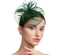 ULTECHNOVO Coiffe Élégante, 1 Pièce, Fermoir à Cheveux en Forme de Nœud, Coiffure de Fête Verte, Accessoires Des Années Folles, 7,87 X 6,29 X 2,36 Pouces