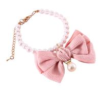 ULTECHNOVO Collier Délicat pour Chiot, Perles, Nœud, Rose, Élégant | Polyester et Plastique, Léger et Sûr, pour Chien et Chat, Style Princesse, Usage Décoratif