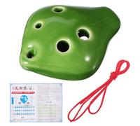 ULTECHNOVO Collier Ocarina en Céramique Verte 6 Trous pour Débutants Facile à Apprendre Instrument de Musique Pratique avec Bouche Courte pour Apprentissage