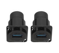 ULTECHNOVO Connecteur USB à Montage sur Panneau Étanche 2pcs Noir en PC et Métal Passage de Câble pour Transfert de Données Haute Vitesse et Prolongation Durée de Vie