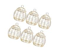 ULTECHNOVO Contenant Dragees Mariage en Fer Blanc Doré, Boîte à Bonbons de Mariage de Cage à Oiseaux, Lot de 12 Pièces pour Fêtes et Projets DIY